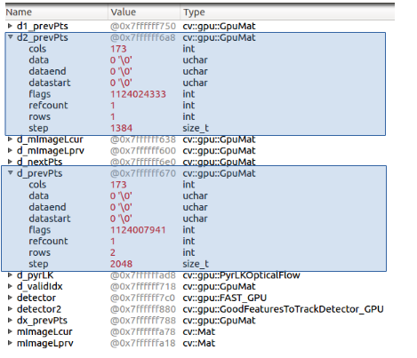 GpuMat Formats